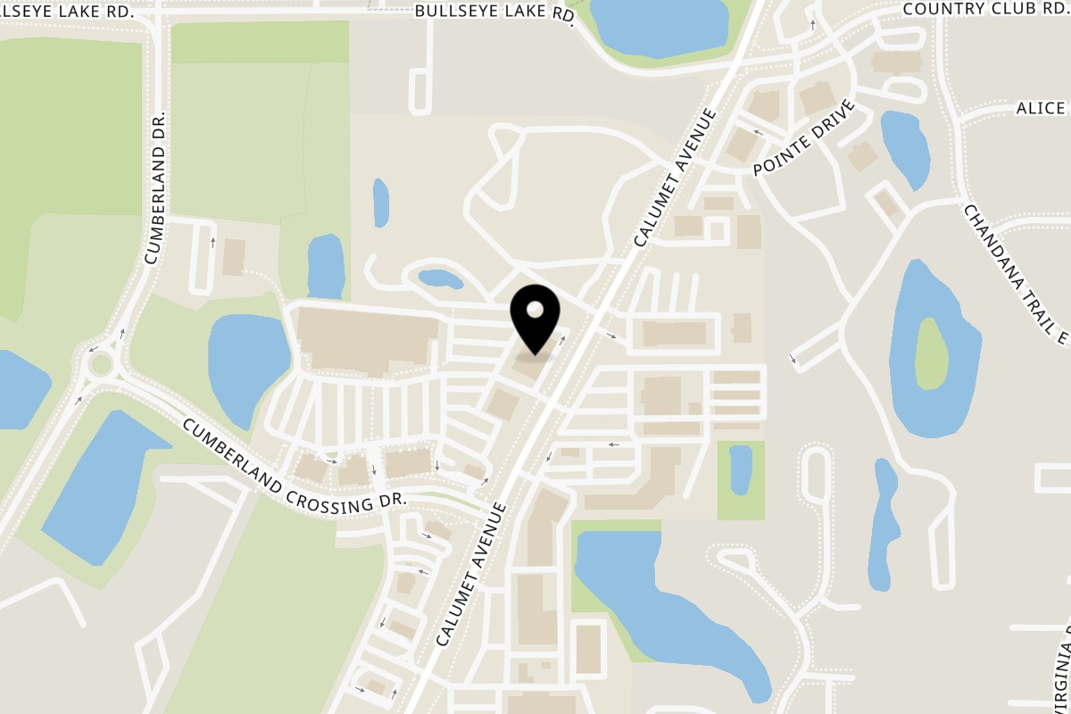 Map showing the location of Serranos Mexican Grill on 3125 Calumet Ave #3 in Valparaiso
